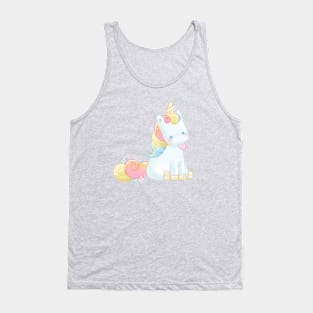 Cute Pastel Unicorn Blepp Tank Top